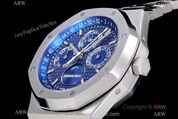 BF Factory Audemars Piguet Perpetual Calendar Watch Blue Dial AAA Replica 4