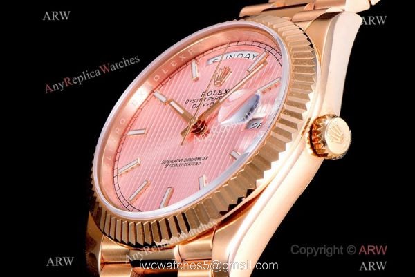 (GM) Copy Rolex Day-Date GM Factory 2836 Watch Bright Pink Dial 40mm 4