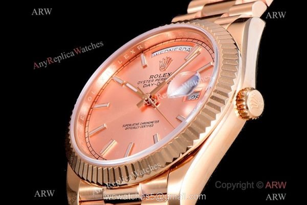 (GM) AAA Copy Rolex Oyster Perpetual Day Date 40 ETA2836 Watch Champagne Face 4