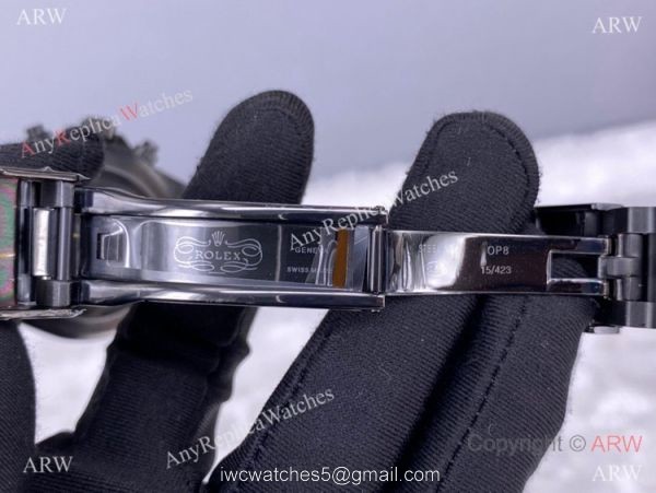 Swiss Replica Rolex Watches Daytona 116598 RBOW Black Steel 40mm 4