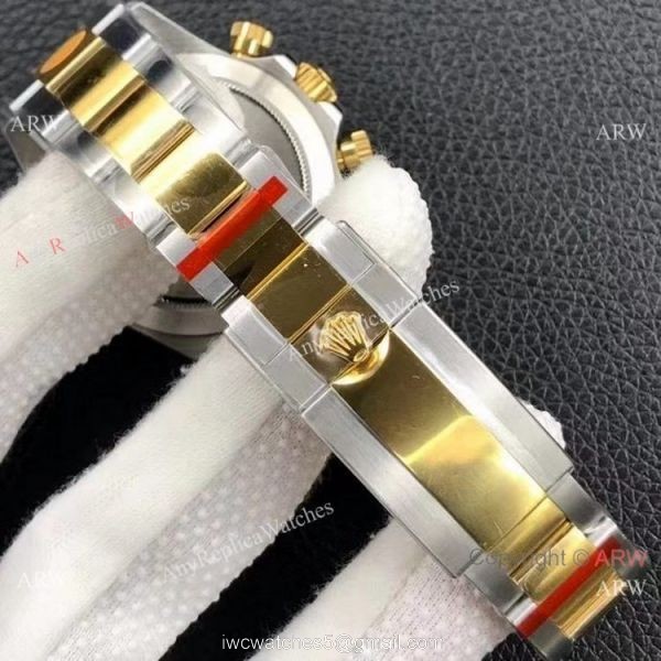 Custom Edition AAA Replica Rolex Daytona 1:1 Noob Factory 4130 Two Tone Black Diamond 4