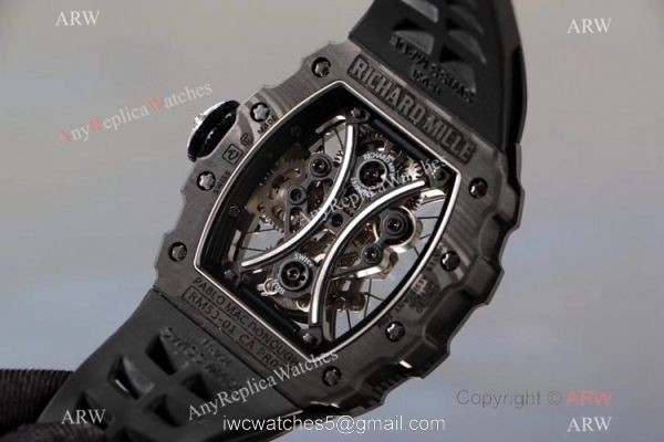 KV Factory Richard Mille RM53-01 Tourbillon Pablo Mac Donough Watch TPT Carbon Rubber Strap 4