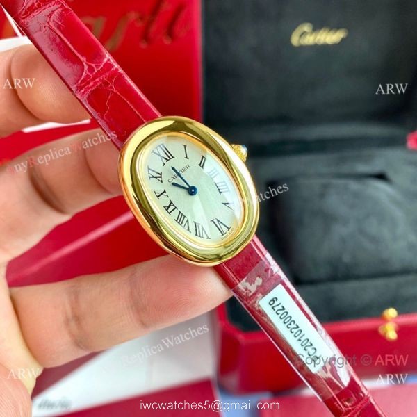 New Copy Cartier Baignoire Sapphire Glass Watch Small Size 4