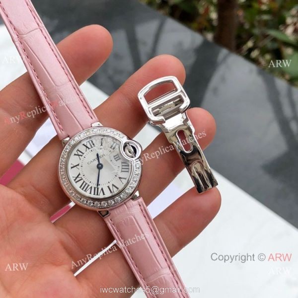 Swiss Copy Cartier Ballon Bleu 30mm Diamond Bezel Watch Swiss Quartz Movement 4
