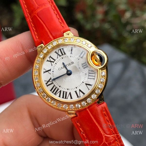 Swiss Copy Cartier Ballon Bleu Lady 30mm Diamond Watch Swiss Quartz Movement 4