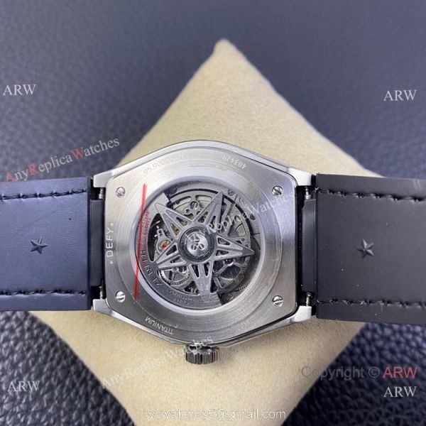 LF Factory Zenith Defy classic Skeleton Watch Blue Gummy Strap 4