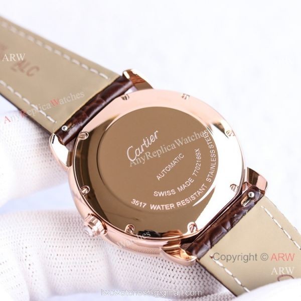 TW Factory Swiss Grade Cartier Ronde Solo de Rose Gold Diamond Watch 42mm 4