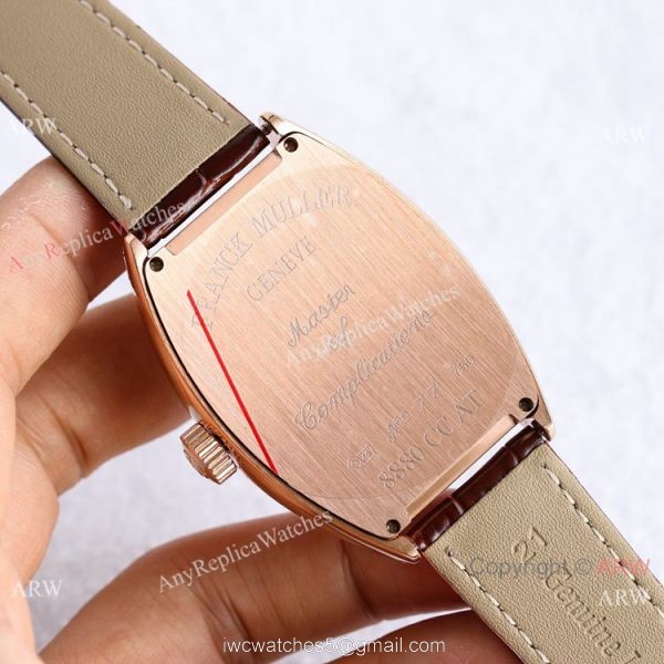Swiss Copy Franck Muller Geneve Cintree Curvex Iced Out Watch TWF V2 version Rose Gold 4