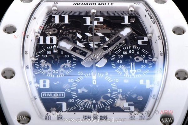KV Factory 1:1 Best Replica Richard Mille RM011 White Ghost Limited Edition Watch 4