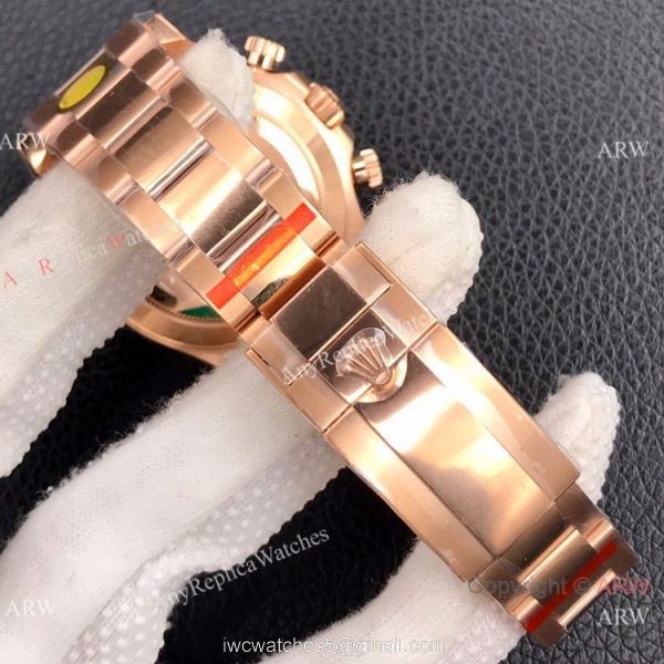 Super Clone Rolex Daytona Noob Swiss 4130 904L Rose Gold Chocolate Arabic Dial Watch 4