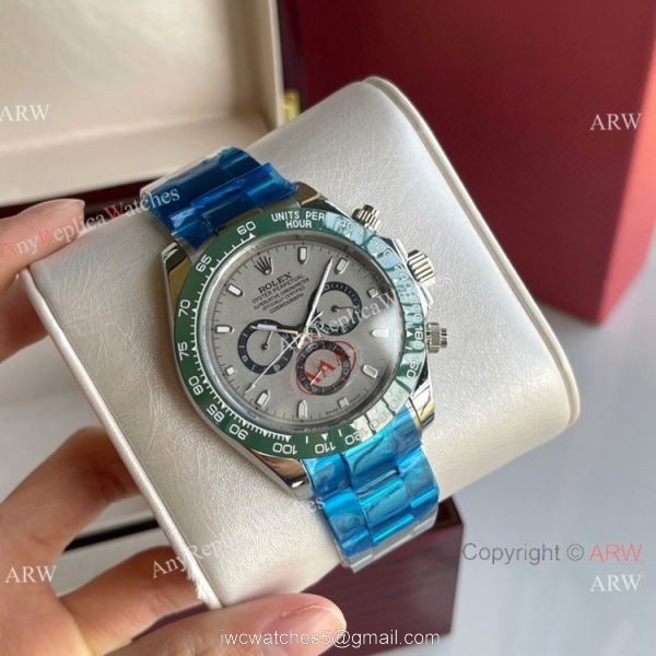 Rolex Comograph Daytona 43MM Watch Stainless Steel Green Ceramic Bezel 4
