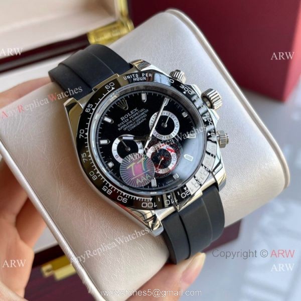 Rolex Comograph Daytona Replica Watch 43mm Oysterflex Rubber Strap 4
