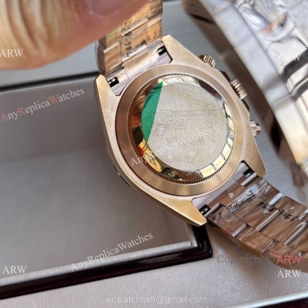 Best Replica Rolex Daytona 43mm Rose Gold and Black Subdials 4
