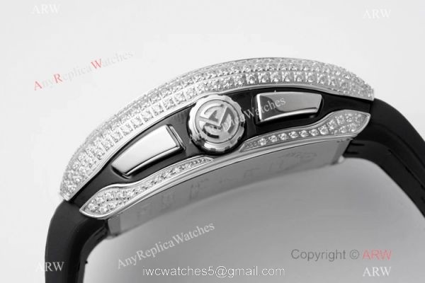 Swiss Grade 1 Replica Franck Muller Vanguard Yachting V45 Seagull 7750 Watch Diamond Case Black Dial 4