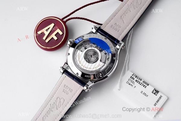 AF Factory 1:1 Best Edition Chopard Happy Sport Diamonds Watch Blue Dial 36mm 4
