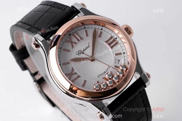 AF Factory 1:1 Replica Chopard Happy Sport Watch Rose Gold Bezel 36mm Size 4