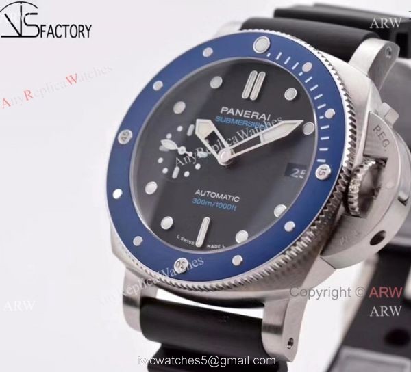 New 2021 Panerai PAM 1209 Submersible Azzurro Blue 42mm Watch VSF Panerai 4