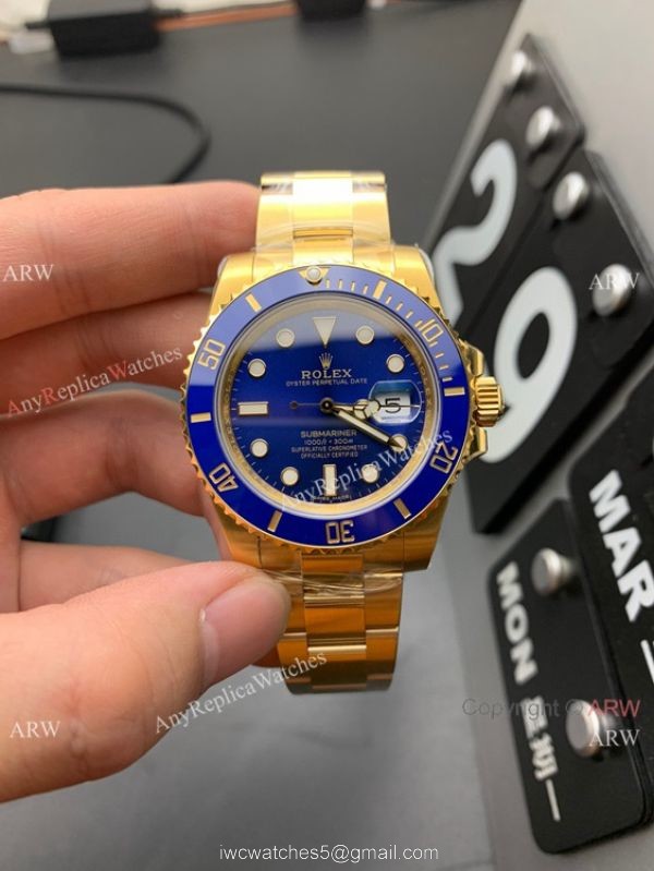 2021 New! VS Factory 1:1 Best Edition Rolex Submariner 41mm Yellow Gold Blue Watch 72 Power Reserve 4