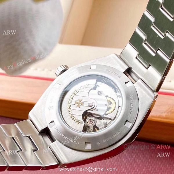 Copy Vacheron Constantin Geneve Overseas Rhodium Grey Stainless Steel Watches with No Date 4