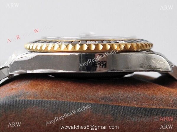 (ROF) AAA Replica Rolex Submariner Custom Luxury Watch Two Tone Royal blue Dial with Diamonds 4