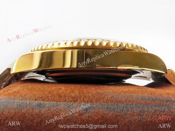 (ROF) AAA Swiss Rolex GMT-Master II Yellow Gold Rainbow Bezel Custom Luxury Watch 4