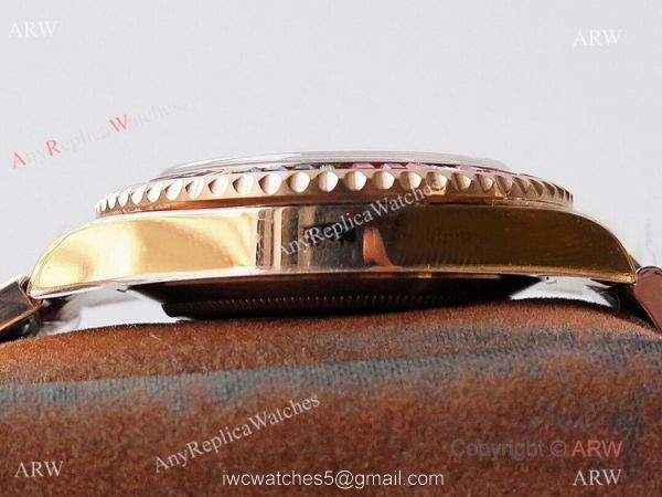 (ROF) Swiss Copy Rolex GMT-Master II Rose Gold Diamonds Watch Custom Made 4