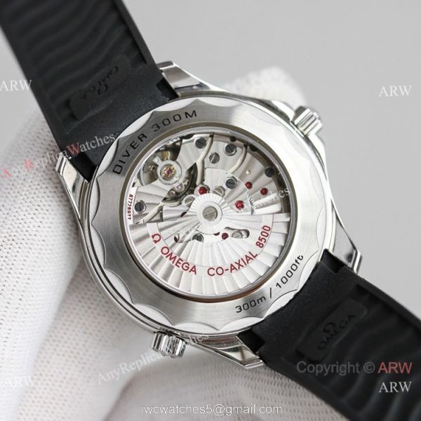 JH Factory Swiss Omega Seamaster James bond 8500 Watch Black Rubber Strap 4