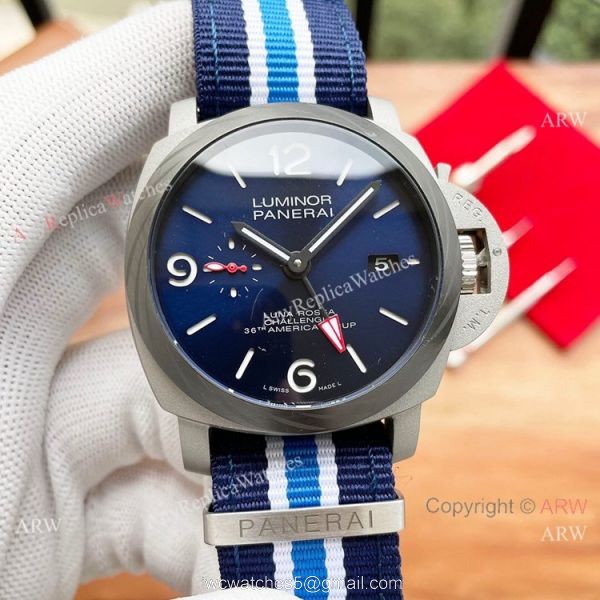 Blue Face Luminor Panerai Luna Rossa Challenger Of The 36th Americas Cup Replica Watches 4