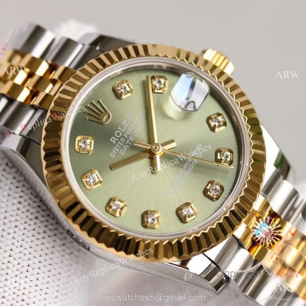 TR Factory 904L Rolex Datejust Jubilee Stainless Steel Gray Diamond Dial Watch 31mm 4