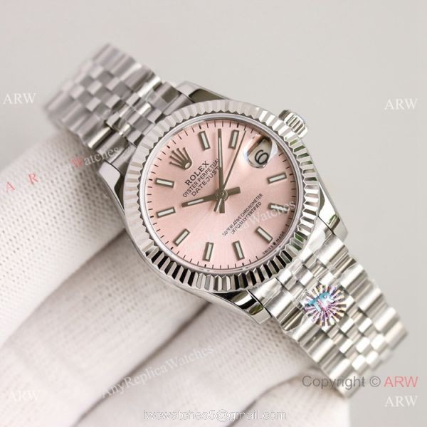 TR Factory 904L Replica Rolex Datejust 31mm Watch Jubilee 2-Tone Rose Gold Gray Dial 4