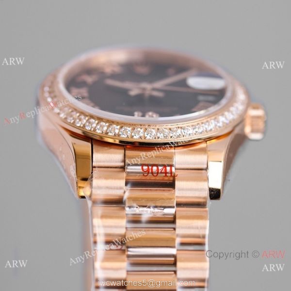 TR Factory 904L Steel Rolex Oyster Perpetual Datejust 31mm Lady Rose Gold Diamonds 4
