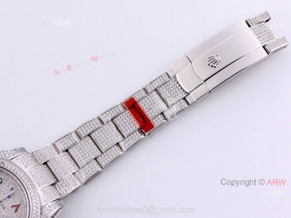 Full Diamond Rolex Datejust 41 Blue Dial Rolex 126334 High Quality Replica Watch 4