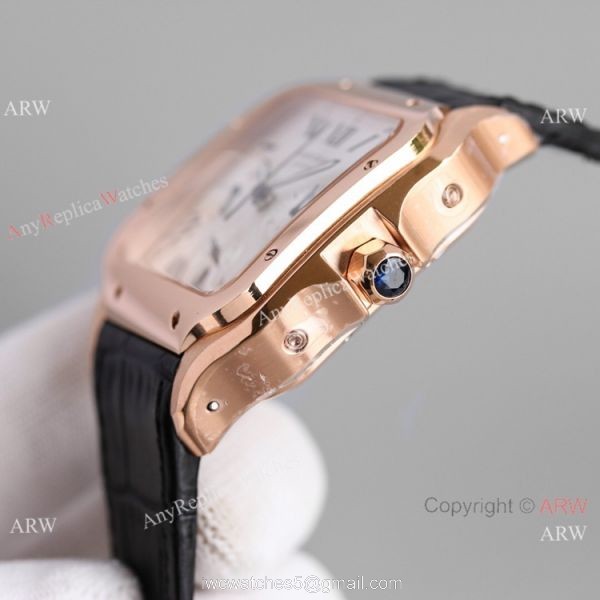 JH Swiss Grade Cartier Santos de Cartier Chronograph Rose Gold Watch 2021 New! 4