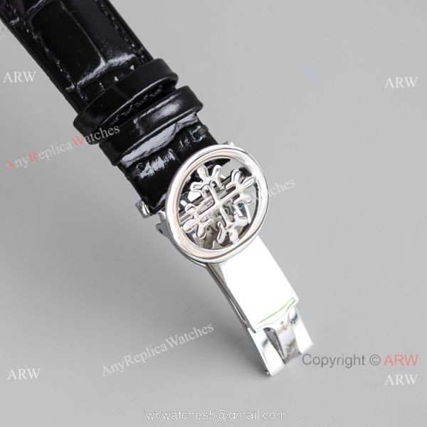 JH Swiss Copy Patek Philippe Perpetual Calendar Chronograph Watch SS Black Dial 4