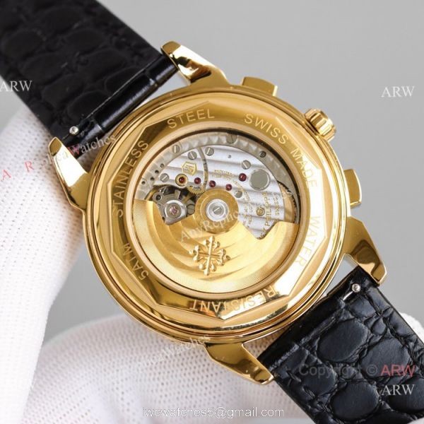 JH Swiss Replica Patek Philippe Perpetual Calendar Chronograph Watch 5270z Diamond Bezel 4