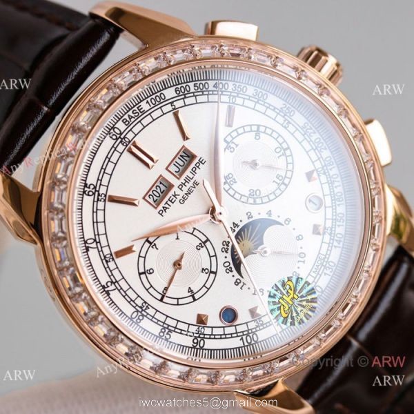 2021! JH Factory V2 Version Patek Philippe Grand Complication Copy Watch 5270J Rose Gold White Dial 4