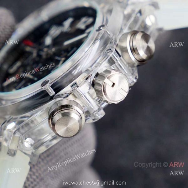 2021 New Hublot Unico Sapphire Transparent Chronograph Watch Black Inner 4