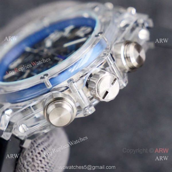 2021 New Hublot Unico Sapphire Chronograph Watch Blue Inner 4