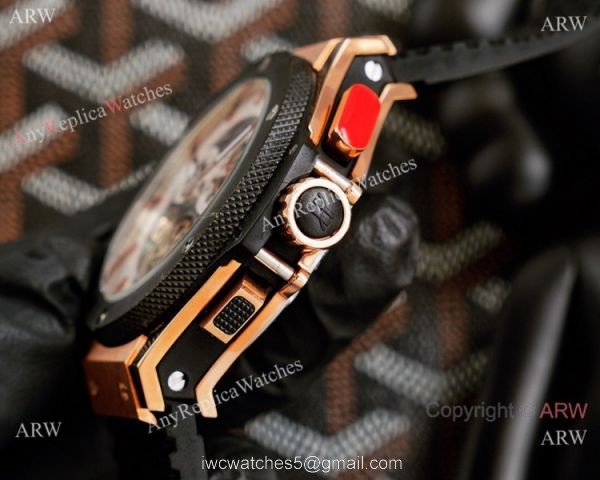 2021 Copy Hublot Big Bang Tourbillon 45mm Watches Rose Gold White Face 4