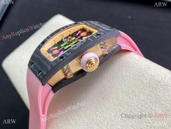 Swiss Replica Richard Mille RM007 BonBon Watch Carbon Case 4