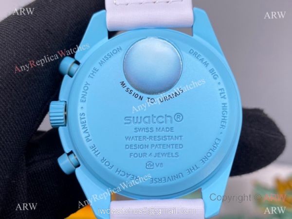 2022 new! AAA Replica Swatch x Omega &8216;Uranus Moonswatch Blue Bioceramic Swiss Quartz 4