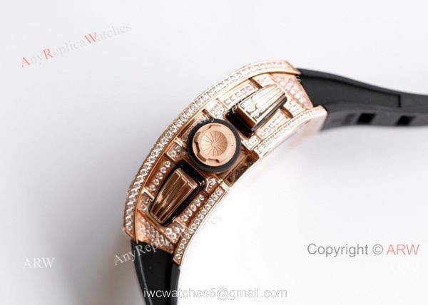 RM 011-FM Felipe Massa Rose Gold Diamond Richard Mille Knockoff Watches Asia 7750 4