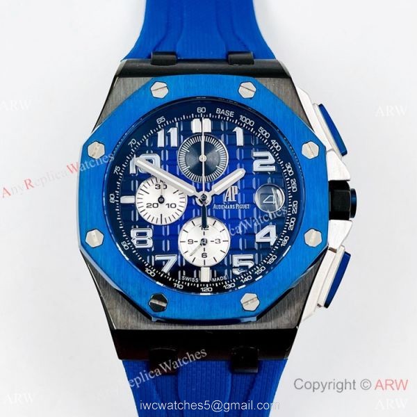 Japan Grade Audemars Piguet Royal Oak Offshore Copy Watches Blue Bezel 44mm 4