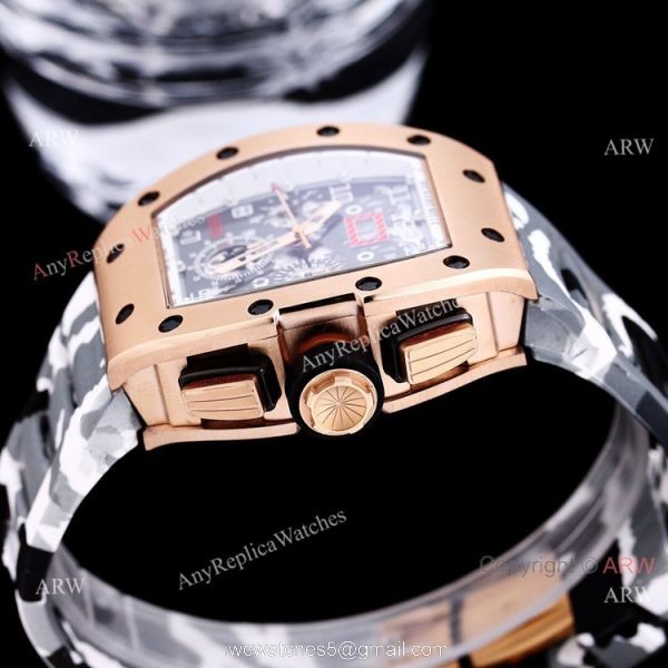 High Quality Replica Richard Mille RM011 FM Automatic Watch Camouflage Strap 4
