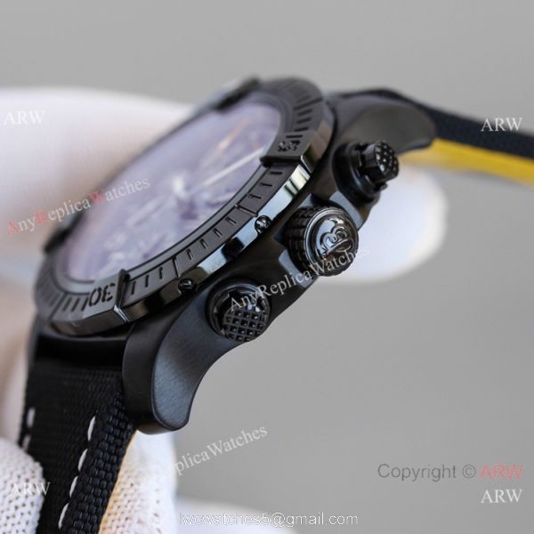 JH Factory Copy Breitling Avenger Chronograph 7750 Watch Black Case Nato Strap 4