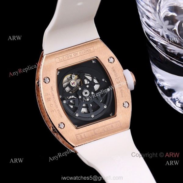 Best Quality Copy Richard Mille Rm010 Rose Gold Full Diamonds Watch Automatic 4