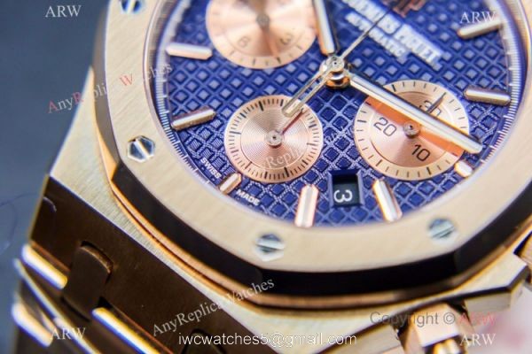 Grade 1A Swiss Copy Audemars Piguet Royal Oak Chronograph Watch ETA7750 Rose Gold Subdials 4