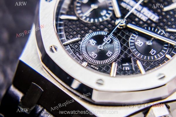 Grade 1A Swiss Copy Audemars Piguet Royal Oak ETA7750 Black Chronograph Watch 41mm for Men 4