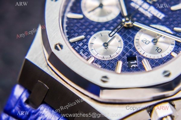 Grade 1A Swiss Copy Audemars Piguet Royal Oak Chrono ETA 7750 Watch 41mm SS Blue Dial 4