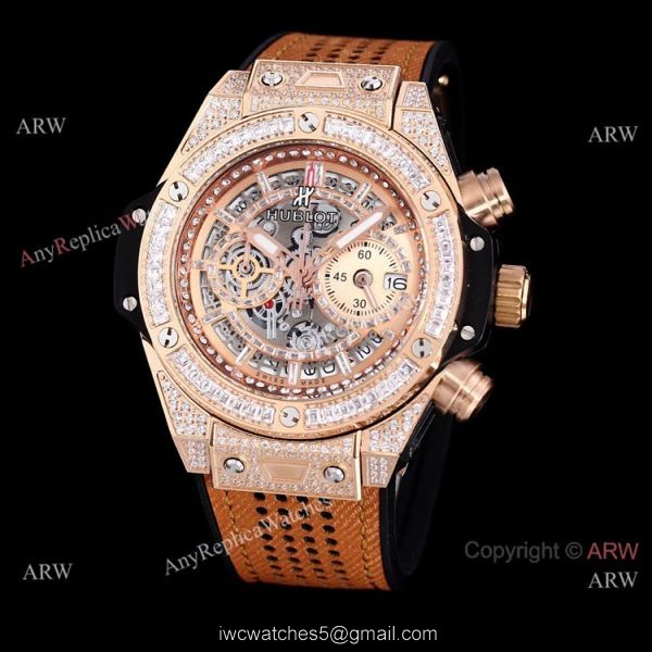 High Quality Copy Hublot Big Bang Iced Out Chronograph Watch Rose Gold 4